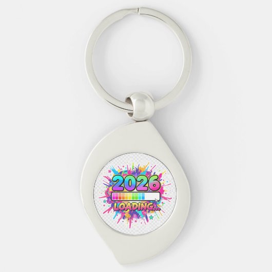 2026 Laden... Voortgangs Balk Sticker Sleutelhanger (Voorkant)