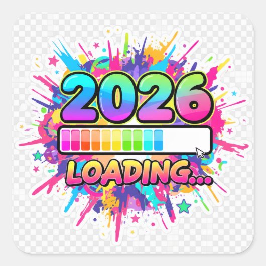 2026 Laden... Voortgangsbalk Sticker (Voorkant)