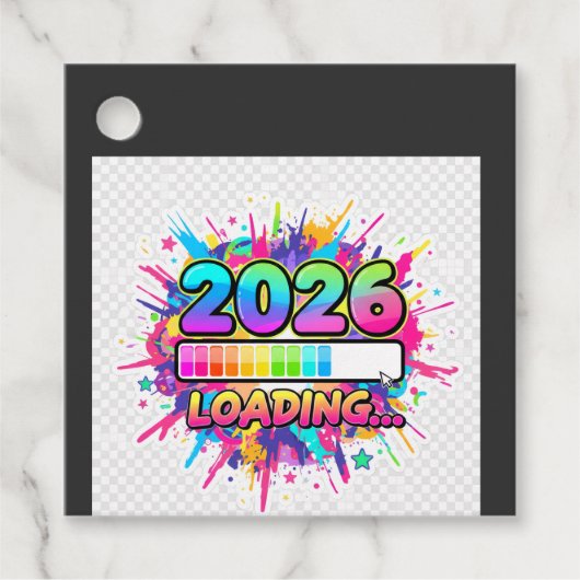 2026 Laden... Voortgangsbalk Sticker Bedankjes Labels (Voorkant)