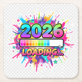 2026 Laden... Voortgangsbalk Sticker Kartonnen Onderzetters
