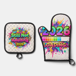 2026 Laden... Voortgangsbalk Sticker Ovenwant & Pannenlap Set