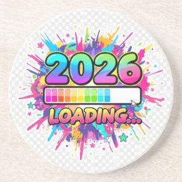 2026 Laden... Voortgangsbalk Sticker Zandsteen Onderzetter