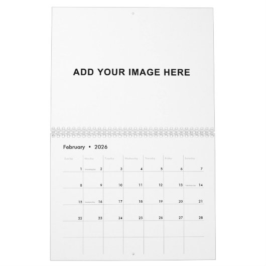 2026 Leeg uw aangepaste fotokalender Kalender (Feb 2026)