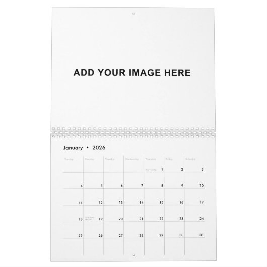 2026 Leeg uw aangepaste fotokalender Kalender (Jan 2026)