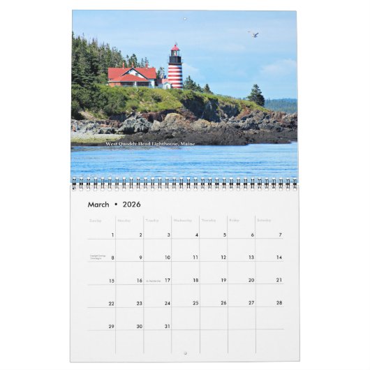 2026 LighthouseGuy.com Vuurtorenkalender Kalender (Mar 2026)