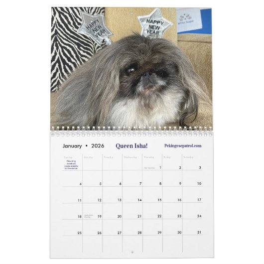 2026 Liz E.'s Pekingese Calendar Kalender (Jan 2026)