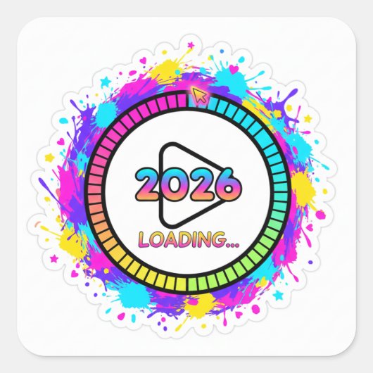 2026 Loading Play Button Sticker (Voorkant)