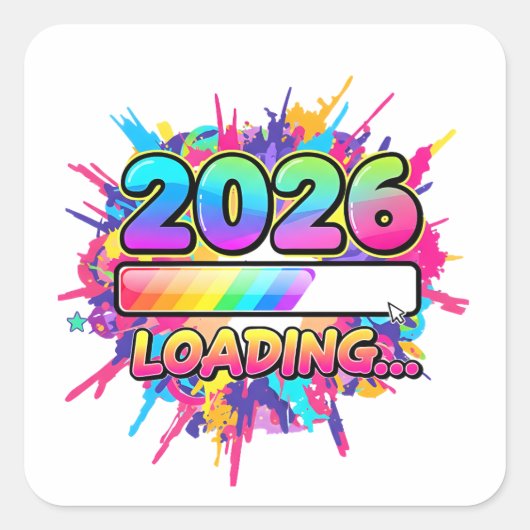 2026 Loading... Progress Bar Sticker (Voorkant)