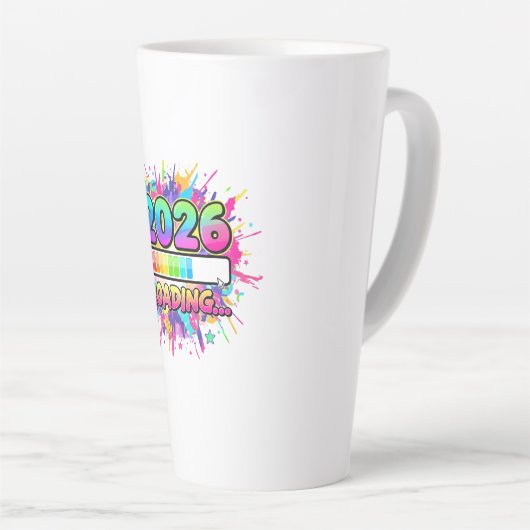 2026 Loading... Progress Bar Sticker Latte Mok (Rechterhoek)