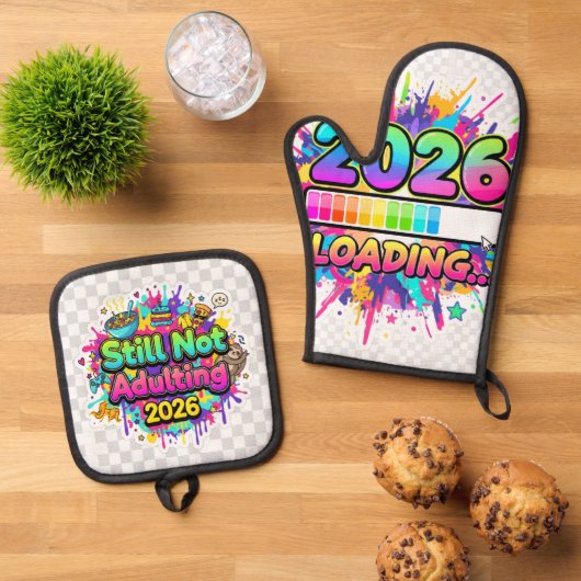 2026 Loading... Progress Bar Sticker Ovenwant & Pannenlap Set (Top down)