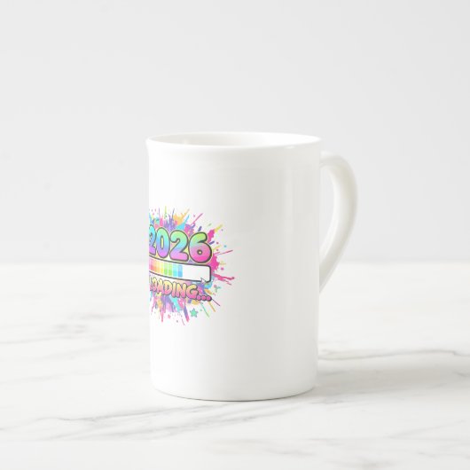 2026 Loading... Progress Bar Sticker Porselein Kop (Voorkant rechts)