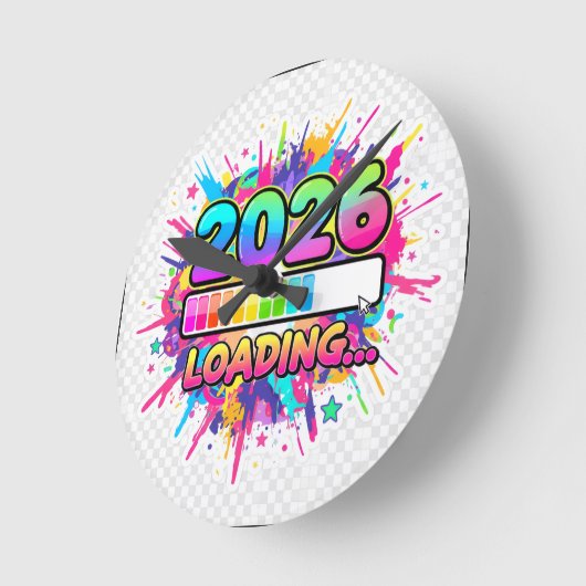 2026 Loading... Progress Bar Sticker Ronde Klok (Hoek)