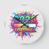 2026 Loading... Progress Bar Sticker Ronde Klok (Voorkant)