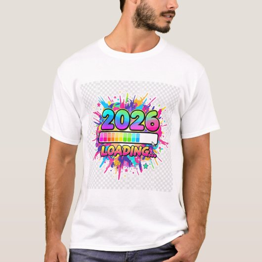 2026 Loading... Progress Bar Sticker T-shirt (Voorkant)