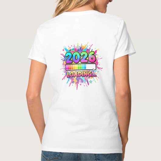 2026 Loading... Progress Bar Sticker T-shirt (Achterkant)