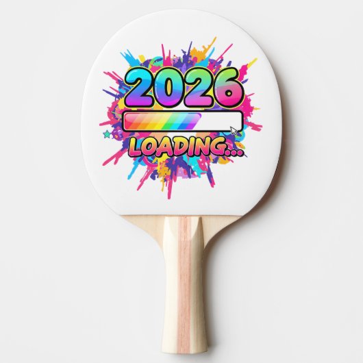 2026 Loading... Progress Bar Sticker Tafeltennisbatje (Voorkant)