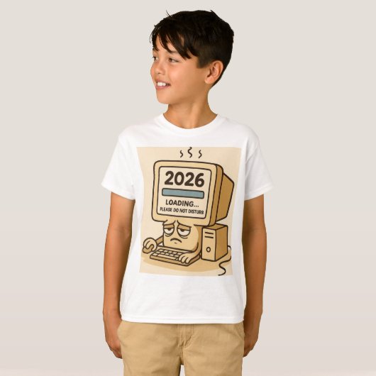“2026 Loading… System Too Tired” T-shirt (Voorkant volledig)