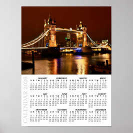 2026 Londense Kalender, Tower Bridge 's nachts / V Poster