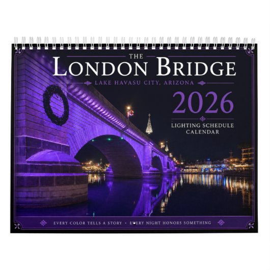 2026 London Bridge Verlichtings Schema Kalender (Hoes)