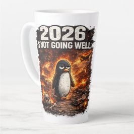 2026 Loopt Niet Goed Grappige Pinguïn Latte Mok 