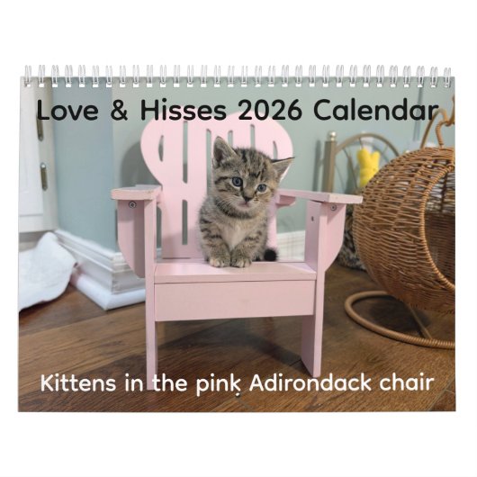 2026 Love & Hisses Kalender - de roze Adirondack (Hoes)
