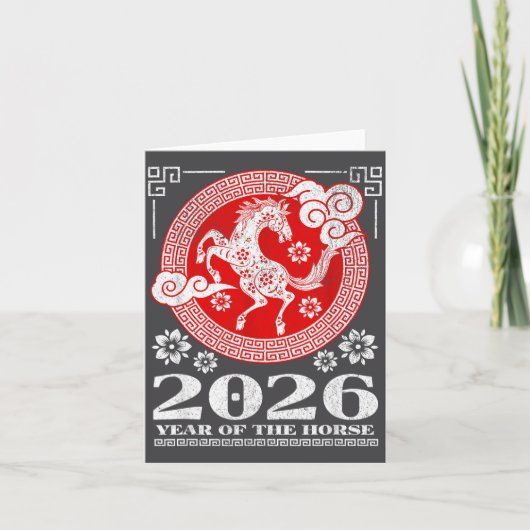 2026 Lunar Chinese New Year Fire Horse  Kaart (Voorkant)