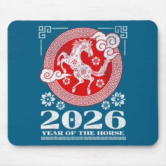2026 Lunar Chinese New Year Fire Horse  Muismat (Voorkant)