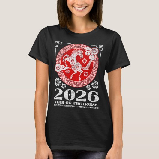 2026 Lunar Chinese New Year Fire Horse  T-shirt (Voorkant)
