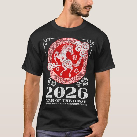 2026 Lunar Chinese New Year Fire Horse  T-shirt (Voorkant)