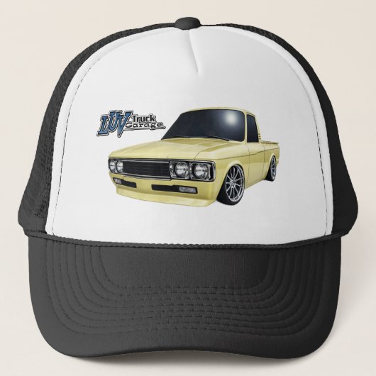 2026 Luv Truck Garage Trucker Hat with  Yellow Luv Trucker Pet (Voorkant)