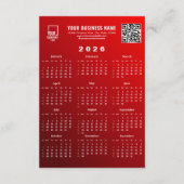 2026 Maan Nieuwjaar Paard QR Code Rode Kalender Kaart (Achterkant)