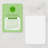2026 Maandelijkse Kawaii Motiverende Kalender Notitiekaartje (Voorkant / Achterkant)