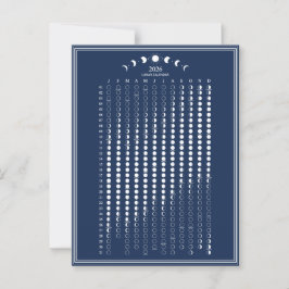 2026 Maanfase Lunar Cycles Kalender Minimalist Briefkaart