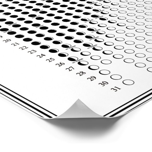 2026 Maanfase Lunar Cycles Kalender Minimalist Poster (Hoek)