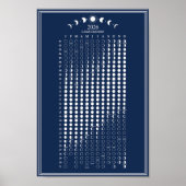 2026 Maanfase Maancyclus Kalender Minimalistisch Poster (Voorkant)