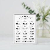 2026 Maanfasekalender Maancyclus Minimalistisch Briefkaart (Staand voorkant)