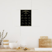 2026 Maanfasekalender Maancyclus Minimalistisch Poster (Keuken)