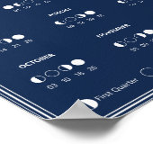 2026 Maanfasekalender Maancyclus Minimalistisch Poster (Hoek)