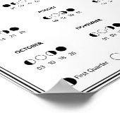 2026 Maanfasekalender Maancyclus Minimalistisch Poster (Hoek)