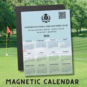 2026 Magneet Kalender Golfclub Competitie Logo QR 