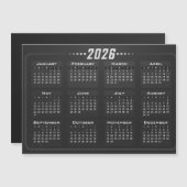 2026 Magneetkalender Zwart en Wit (Voorkant / Achterkant)
