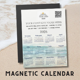 2026 Magnet Calendar Bedrijfsnaam Logo QR Code
