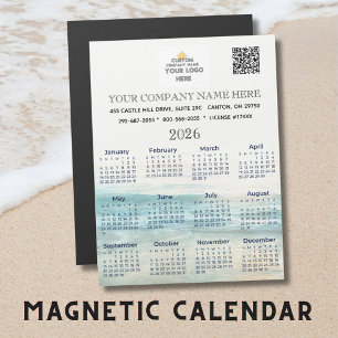 2026 Magnet Calendar Bedrijfsnaam Logo QR Code