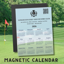 2026 Magnet Calendar Golf Club League Logo QR Code