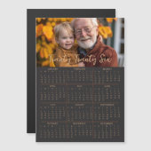 2026 Magnetische fotokalender Volle jaar Zwarte Ka Magnetische Uitnodiging (Voorkant / Achterkant)