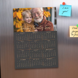 2026 Magnetische fotokalender Volle jaar Zwarte Ka Uitnodiging