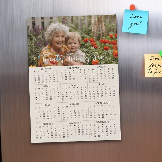 2026 magnetische fotokalender volledig jaar 5x7 Ka Magnetische Uitnodiging