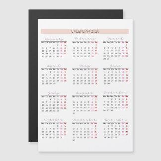 2026 Magnetische kalender Kaart