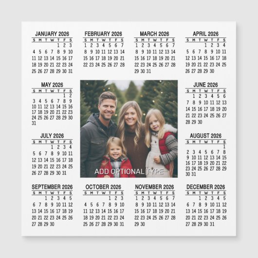 2026 magnetische kalender met foto (Voorkant)