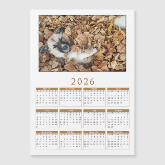 2026 magnetische kalender met Uw dieren (Voorkant)